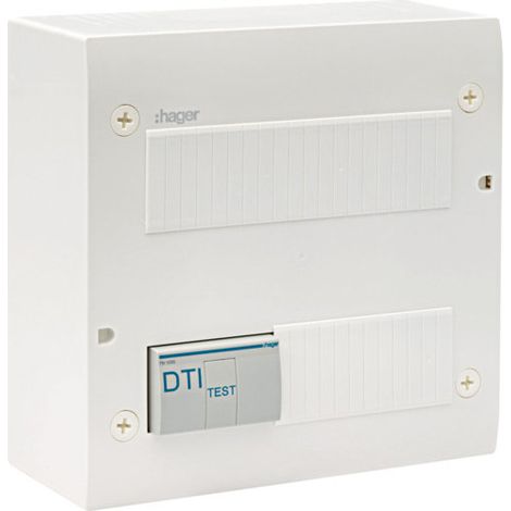 Hager – Coffret de communication 4xRJ45 – 4 connecteurs RJ45 cat.6 STP – 2 cordons de brassage S/FTP 10Gbits/s – Fixation Quickfix
