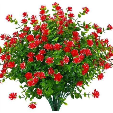 UV-resistant artificial outdoor flowers, boxwood plants, shrubs, synthetic plastic greenery for indoor and outdoor hanging decorations for home, office, wedding, farm, etc. (1/5)