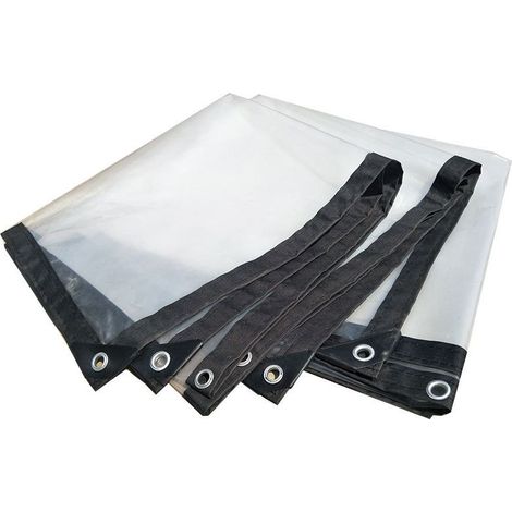2x2 mètres Bâche imperméable transparente avec œillets, bâche en plastique transparente épaissie, bâche imperméable à la pluie (1/5)