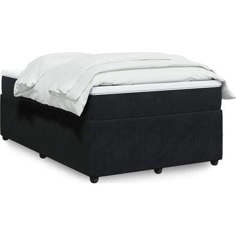 Boxspringbett mit Matratze Schwarz 120x200 cm Samt
