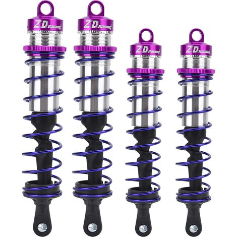 Amortisseur de choc avant et arrière réglable, pression d'huile en métal pour voiture RC 1/8, 4 pièces (violet) (1/5)