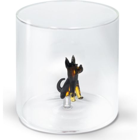 WD LifeStyle Bicchiere Vetro Borosilicato Cc 250 ml Decoro Pastore Tedesco