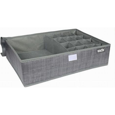 Cleafe - Porta Oggetti Tessuto Organizer Contenitore Biancheria 17 Posti 48x28x11cm 69722 - (1/4)