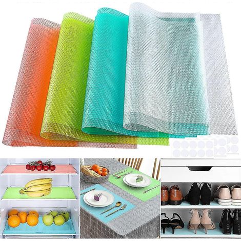 Lot de 8 tapis de protection pour réfrigérateur, 45 x 29 cm, lavables et découpables. (1/5)