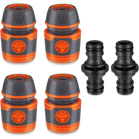 Raccord Pour Tuyau - 13 mm - Raccord À Deux Pièces - Pour Extension De Tuyau - Filetage 1/2 Pouces - Pour Jardin Et Maison - Lot De 4