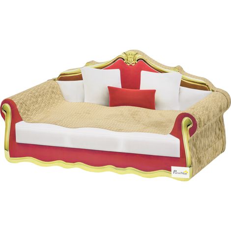 Cat Cardboard Scratcher, Lounge Sofa Bed Catnip, 58 x 29.5 x 29cm (1/5)