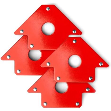 QORVA-Kit 4x Aimants de soudure avec Force de maintien de 20 kg, Équerre magnétique de 150 x 102 x 16 mm, 45°, 90°, 135°, Positionneurs de soudage