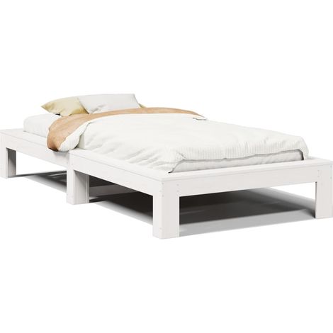 Maison Exclusive - Giroletto senza Materasso Bianco 100x200 cm Legno Massello Pino (1/5)
