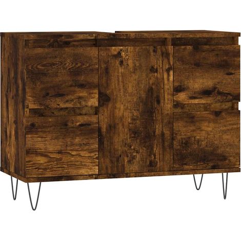 Maison Exclusive - Badschrank Räuchereiche 80x33x60 cm Holzwerkst