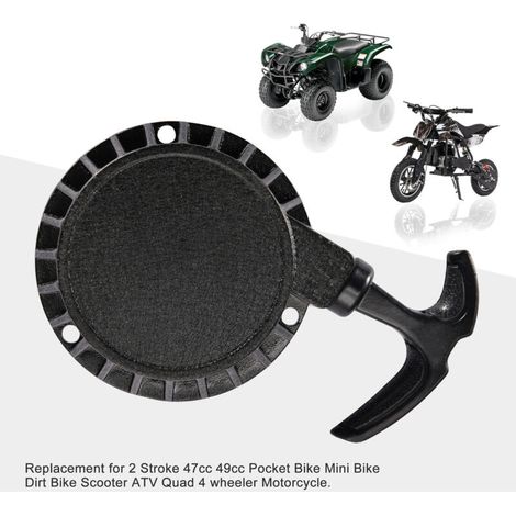 Black Rally Starter-Kit für Motorräder – Rückstoß-/Rückwärtsstarter, kompatibel mit 50-cm³-2-Takt-Motoren für Motorräder/Kompaktmotorräder – Motorreparatur- und Austauschset (1/4)