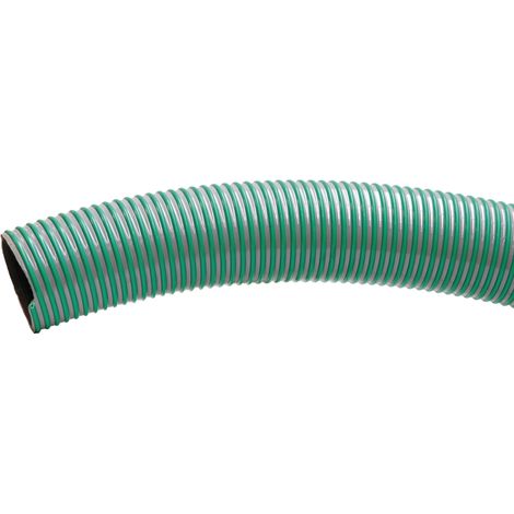 Tubo flessibile a spirale in PVC per aspirazione e mandata, diametro 121,4x110 mm, spessore parete 5,7 mm, spruzzatore da 1 m.