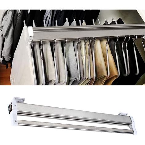 Edelstahl Hosenbügel Hosenauszug Kleiderstange Ausziehbar Hosen Kleiderbügel für Kleiderschrank Hosenbügel Platzsparend für Hosen und Mantel (1/5)