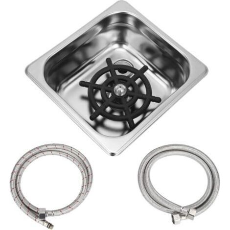 Lave Verre, G1/2 Rince Verre Evier Automatique, Nettoyeur de Tasses en Acier Inoxydable Avec Tuyau, Accessoire pour Évier, pour Bar Pub Café Restaurant (1/5)