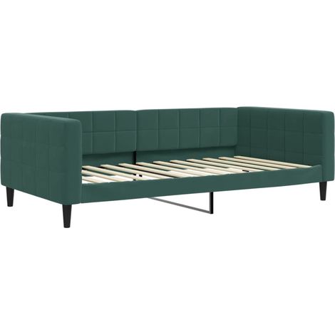 Lit simple,Lit adulte,Lit de repos vert foncé 100x200 cm velours CFW96652 (1/5)