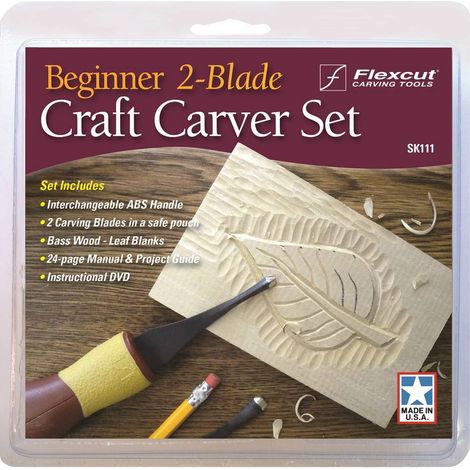 Flexcut CONJUNTO DE GUBIAS À ESCULTURA SOBRE MADERA PARA PRINCIPIANTES SK111