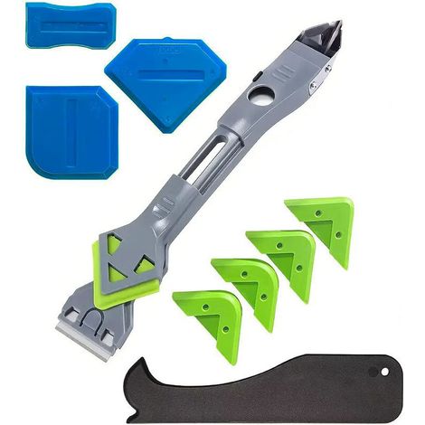 Silicone Removal Tool, Silicone Caulking Tools, 5 in 1 Sealant Removal Tools (Stainless Steel) Scraper, Caulking Finishing Tools, Suitable for Kitchen