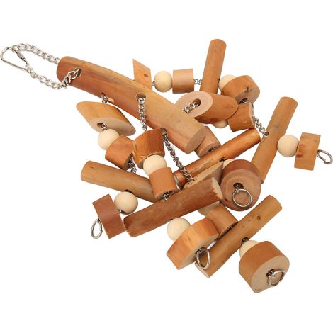 Jouets à mâcher pour oiseaux - Blocs de bois interactifs et amusants pour perroquets, perruches, calopsittes, conures et cacatoès (1/5)
