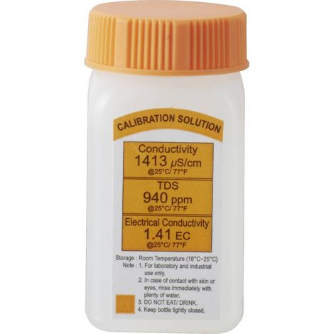 Voltcraft – Réactif de conductivité 1,413 μS pour conductimètres – Solution d'étalonnage 50 ml – Emballage sans plastique – Précision garantie