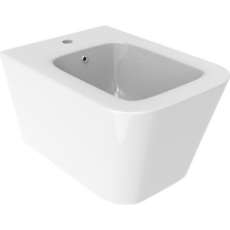 Wand-Bidet aus glänzend weißer Keramik Ercos Wave BCWAVLBIDE0004  Glänzend weiß