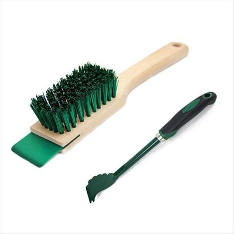 Grattoir Pour Plateau De Tondeuse - Manche Long Ergonomique - Brosse A Poils Durs - Nettoyage Dessous Tondeuse - Lot De 2 (1/5)