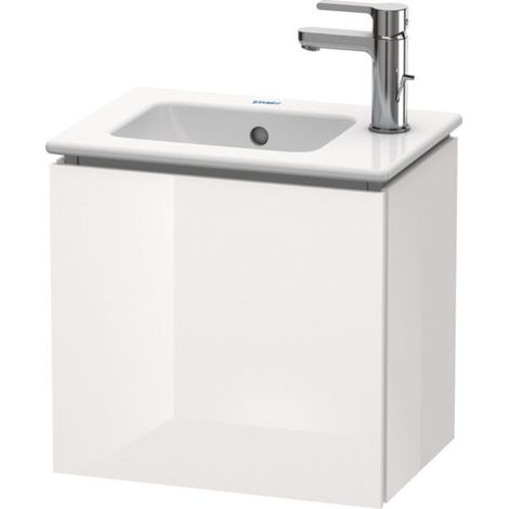 Mobile lavabo L-CUBE 294x420x400mm apertura sinistra bianco lucido (1/5)