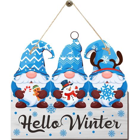 Panneau Porte Noël - Bois Naturel - Motif Grincheux Noël - Décoration Porte Intérieure Extérieure - 1 Pièce (1/5)