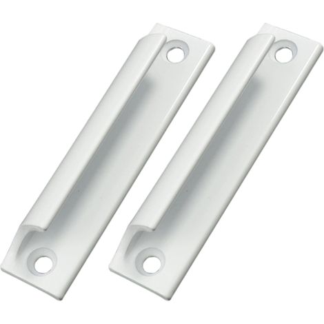 Juego de 2 tiradores, aleación de aluminio, color blanco, diseño arqueado, para puertas correderas, ventanas y muebles. (1/5)