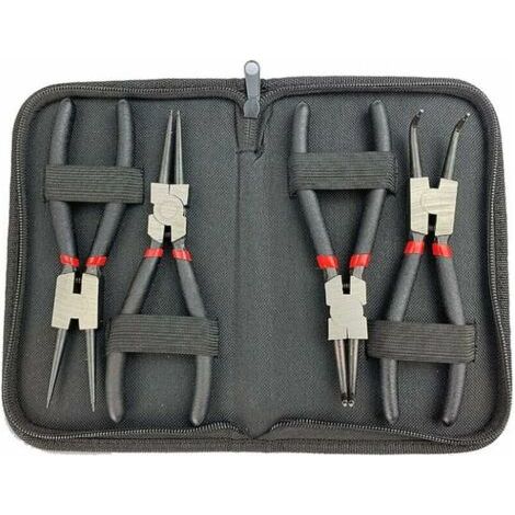 Pince à circlips 4 pièces 6" 150mm Pince à courbure droite intérieure et extérieure avec capuchon de rangement et poignées antidérapantes (1/5)