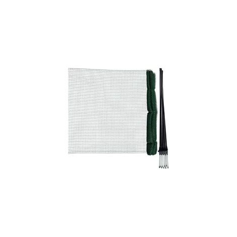 Filet pour volaille petites mailles 15 m – Hauteur 90 cm – Mailles 1,7 x 1,7 cm – 9 piquets en fibra de vidrio incluidos