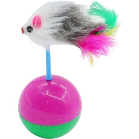 Tumbler Souris Chat Jouet - Peluche avec Plume Tail - pour Réduction de l'anxiété et Independent Play (1/5)