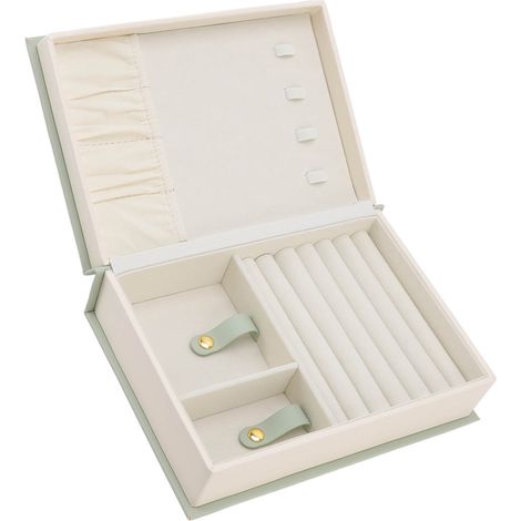 Boîte à bijoux en cuir, étui de rangement grand format pour colliers et boucles d'oreilles, portable et spacieux