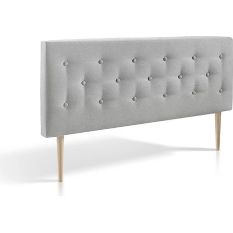Cabecero Tapizado ZEUS 140 X 100 X 8 Cm . Capitone En Tela Gris
