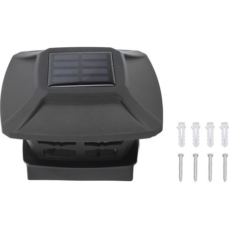 Ortviai Applique Solaire pour Poteau de Clôture – Lampe LED Étanche à 2 Couleurs (Blanc/Chaud), Noir, avec Batterie Intégrée