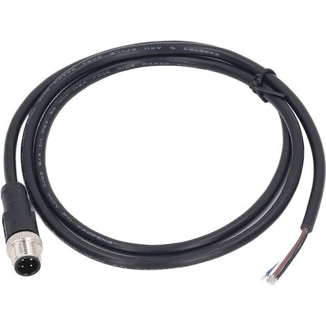 M12-Steckverbinderkabel, 4-polig, 22 AWG, 1 m Leitungslänge, ungeschirmt, wasserdicht, 250 V