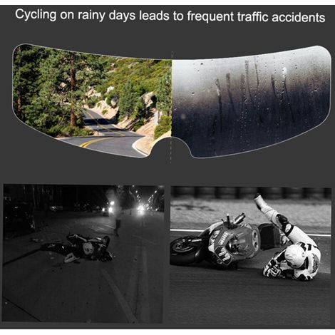 Eosnow Film de lentille étanche pour casque de moto, Protection universelle contre la pluie et le brouillard, autocollant Transparent, bouclier de visière Anti-Film (1/4)