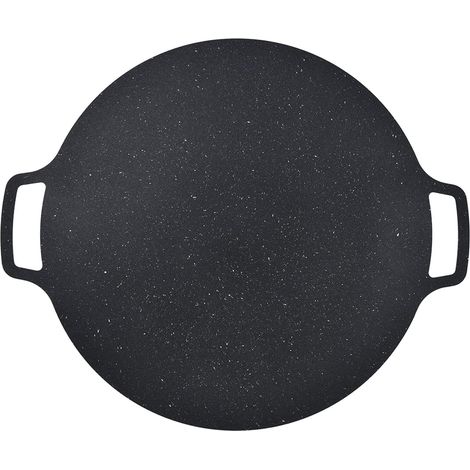 Poêle à Barbecue Coréenne 30Cm, Plateau Rond en Fer Antiadhésif pour Crêpes du Ventre, Côtes, Camping, Cuisine Intérieure et Extérieure (36CM) (1/5)