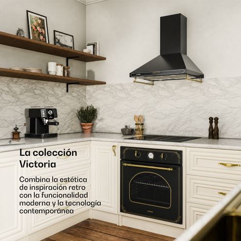 Klarstein Victoria Horno empotrable Diseño retro 9 funciones 50-250°C negro (1/5)