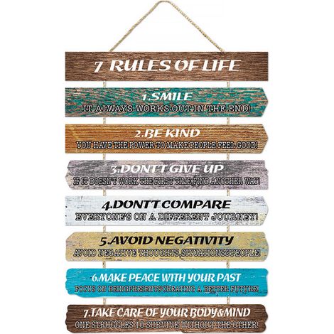Plaque murale motivante en bois massif décor vintage avec citation positive 30x4 cm pour salon bureau maison cadeau inspiration