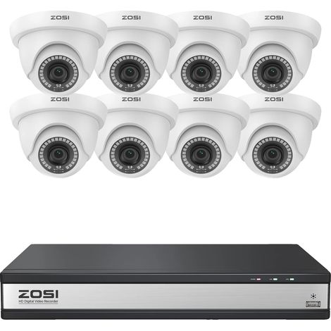 Sistema de cámaras de seguridad, detección por IA, claridad 1080p, DVR de 16 canales, 8 cámaras, ninguna (1/2)