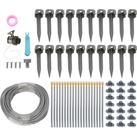 Kit arroseur goutte-à-goutte et pulvérisation jardin tube PVC 4/7 82FT raccords rapides pour serre plante gazon (1/5)