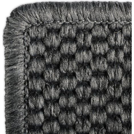 Tapis de couloir Kalkutta Aspect Sisal Anthracite 80 x 150 cm