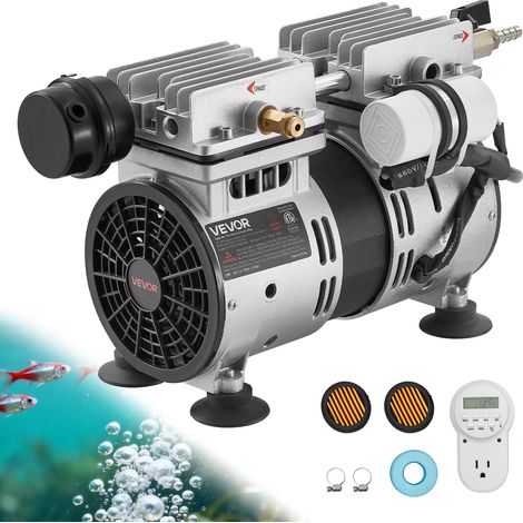 VEVOR Aeratore per Acqua di Laghetti Stagni Compressore deAria 590 W Velocita Nominale 1400 giri/min Pompa per Aerazione di Laghi Pressione max. 0,3 Mpa Set di Ossigenatore Acqua Temperatura -5℃-40℃