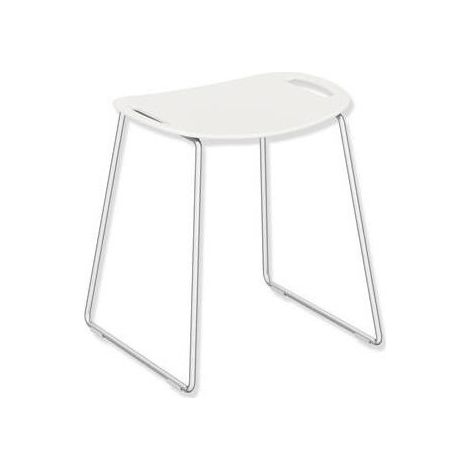 Estructura de taburete de ducha ES mate, asiento blanco