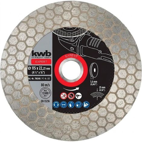 disco diamante porcelanico 115x1.6x25 mm corte y desbaste 49796140