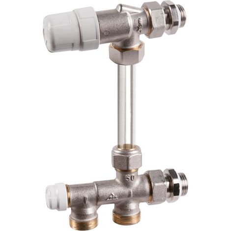 RBM – Kit de raccordement de radiateur avec robinet équerre inversé – Ø tuyau 15 mm – Pour installations chauffage central