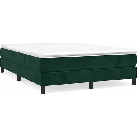 Maison Exclusive - Struttura Letto a Rete a Molle Verde Scuro 140x200 cm in Velluto