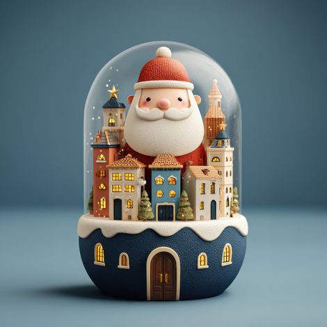 Tableau sur toile père noël 30x30 cm - Impression sur Toile Murale Décorative - Image imprimée en HD sur Toile - Toile sur Châssis en Bois FSC - Fabriqué en France (1/4)