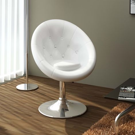 Fauteuil cocktail, similicuir blanc