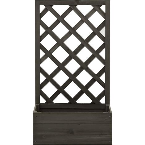 Maison Exclusive - Garten-Spalier mit Blumenkasten Grau 50x25x90