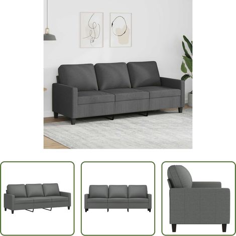 Stoffsofa - 3-Sitzer-Sofa Dunkelgrau 180 cm Stoff (1/5)